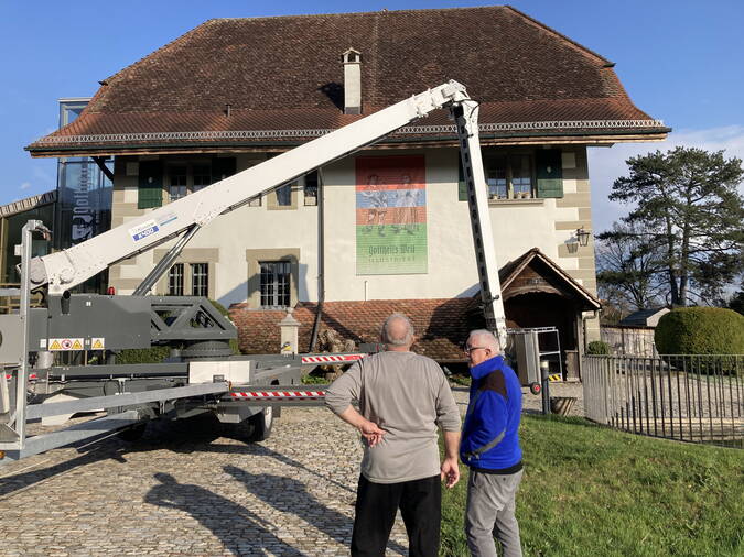 Montage Textilbanner Aussenwerbung Montage Textilbanner Aussenwerbung