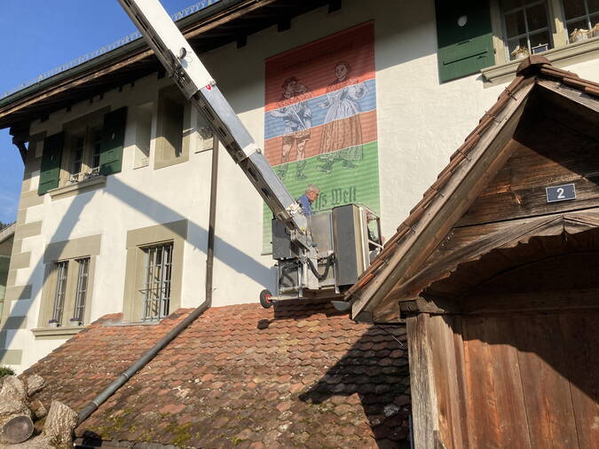 Montage Textilbanner Aussenwerbung Montage Textilbanner Aussenwerbung