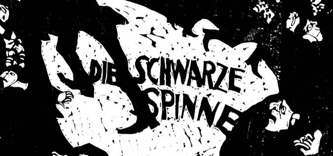 Schwarze Spinne Holzschnitt Bruno Gentinetta Schwarze Spinne Holzschnitt Bruno Gentinetta