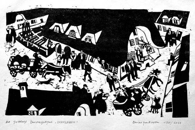 Bruno Gentinetta Motiv aus dem "Bauernspiegel" 1 Bruno Gentinetta Motiv aus dem "Bauernspiegel" 1