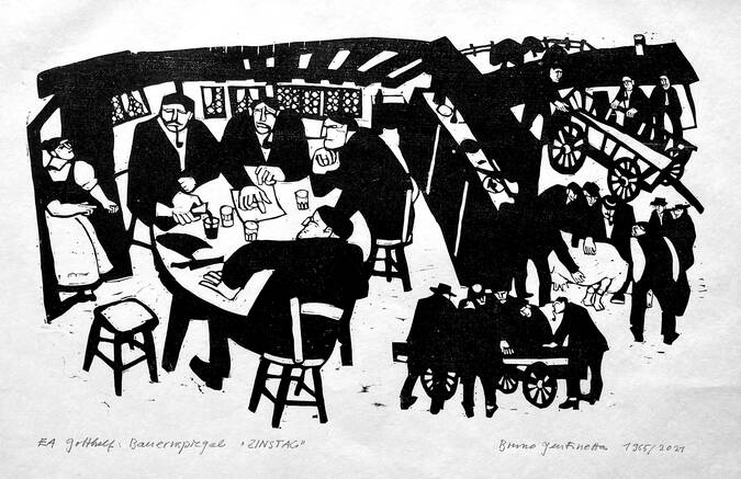 Bruno Gentinetta Motiv aus dem "Bauernspiegel" 3 Bruno Gentinetta Motiv aus dem "Bauernspiegel" 3
